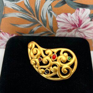 Anne Klein Scroll Paisley Brooch